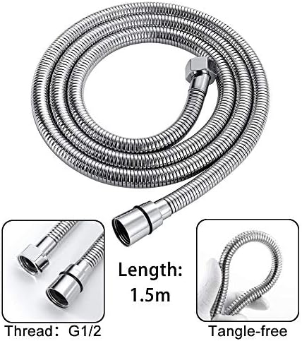 High Pressure Handheld Shower Head Set with Chrome Finish and 15M Hose