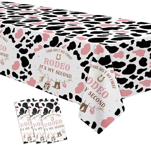 Western Cowgirl 2nd Birthday Tablecloth Set