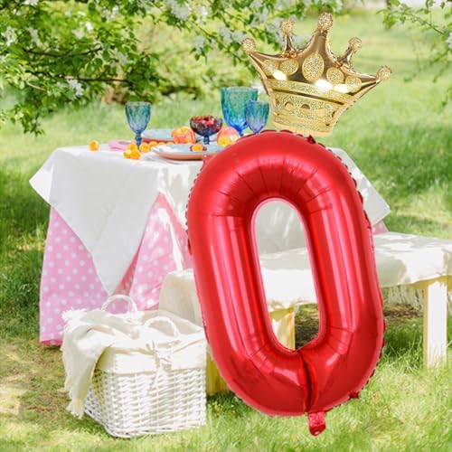 40 Inch Gold Crown Number 10 Balloons Party Decor