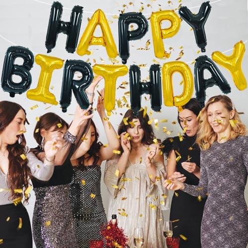 TONIFUL Happy Birthday Balloons Banner with Straw and Ribbon