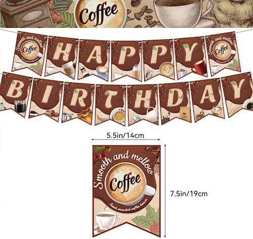 Coffee Themed Birthday Decorations Set