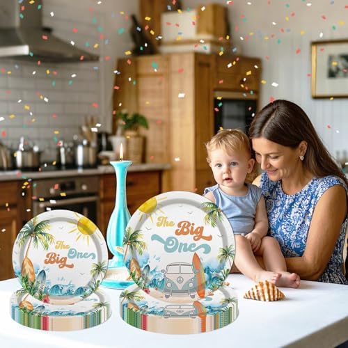 MEHOFOND 193Pcs Surf 1st Birthday Decorations Set
