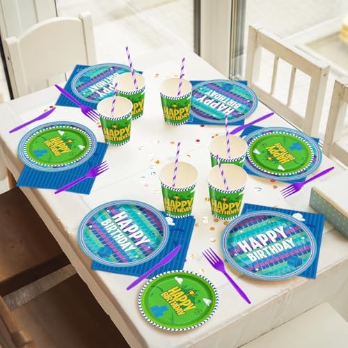 168Pcs Video Game Party Tableware Set for 24 Guests