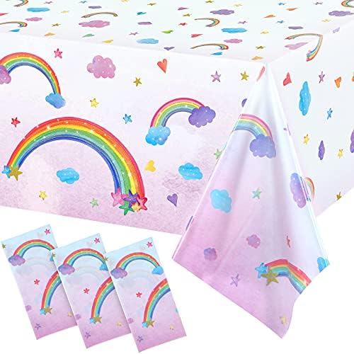 Tegeme Rainbow Tablecloths 108x54 Inches 3 Pcs
