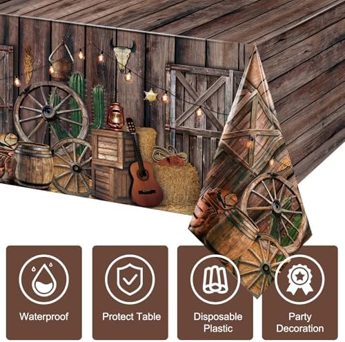 Tiamon Western Cowboy Party Tablecloth 1 Pcs