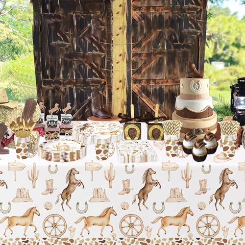 Western Cowboy Birthday Tableware Set for 24 Guests