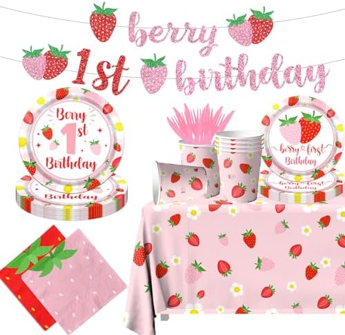 Berry First Birthday Decor Set for 20 Guests