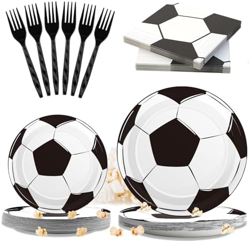 96 Pcs Soccer Themed Party Tableware Set