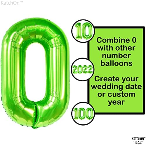 Giant Light Green 0 Balloons - 40 Inch Pair