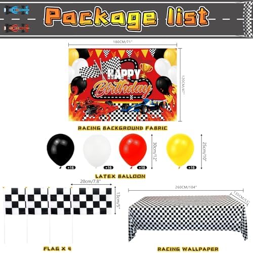 Race Car Birthday Party Decorations Set