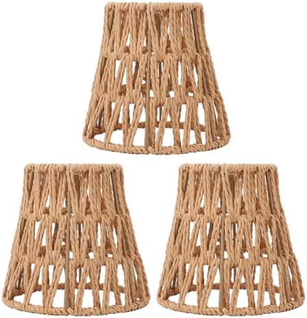 3 Pack Rattan Lamp Shades for Boho Decor