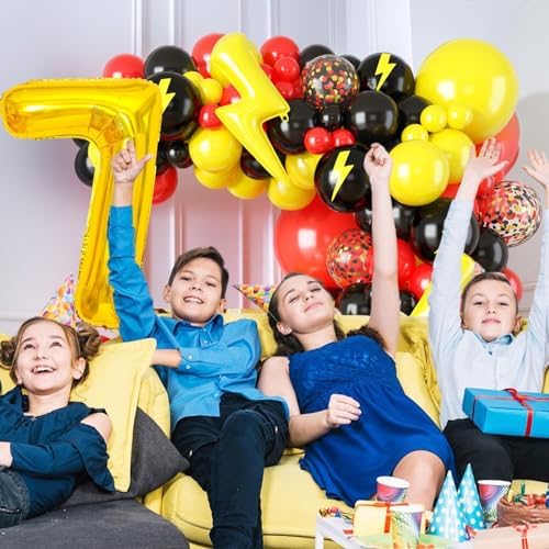 7th Birthday Balloon Arch Kit with 7 Foil Balloons