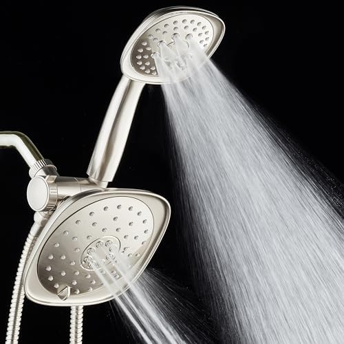 AquaDance Luxury Square High Pressure Rain Shower Head Handheld Spa Combo