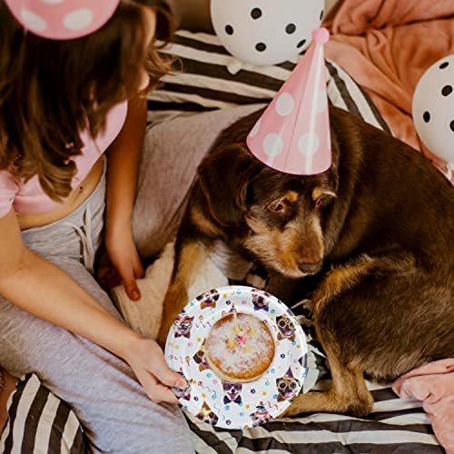 96 Pcs Dog Birthday Party Plates Napkins Forks Set