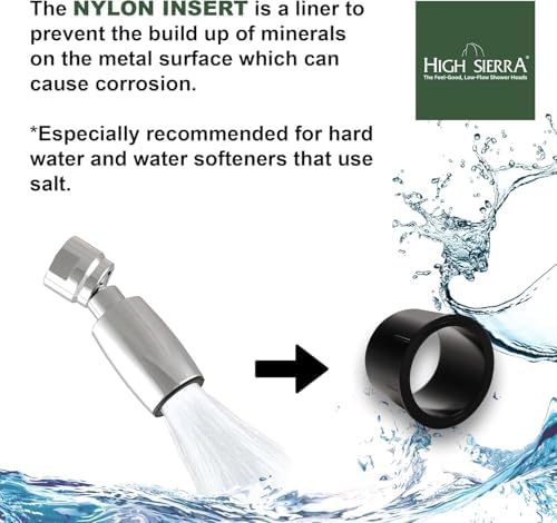 High Sierra Solid Metal Handheld Shower Head with Trickle Valve