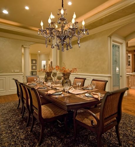 Uboxin Luxury Crystal Chandelier Smoke Gray 9-Light