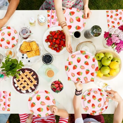 168 Pcs Strawberry Birthday Decorations Set