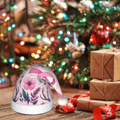 Augenstern Christmas Hat with Breast Cancer Awareness Ribbon