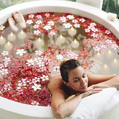 12 Pack Waterproof Flameless Floating Tealights with Batteries