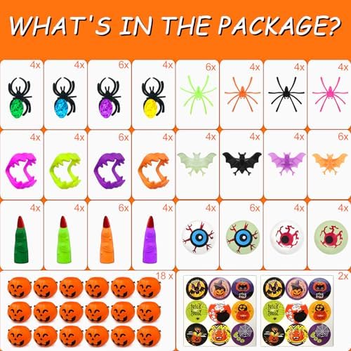 LEASEN 144 Pcs Halloween Party Favors for Kids