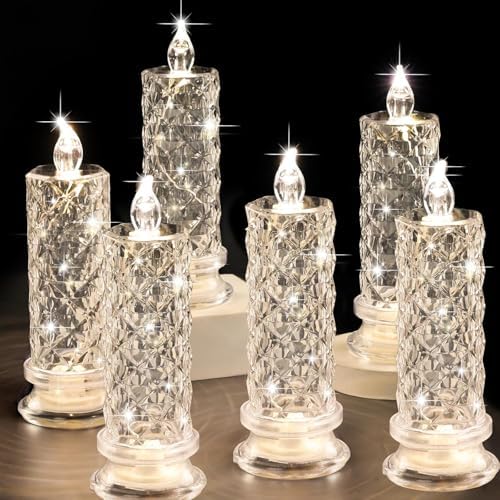 SupBri Rose Shadow LED Flameless Candles 6PCS