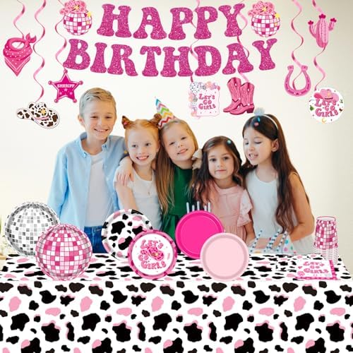 Cowgirl Birthday Party Decorations with Plates and Napkins