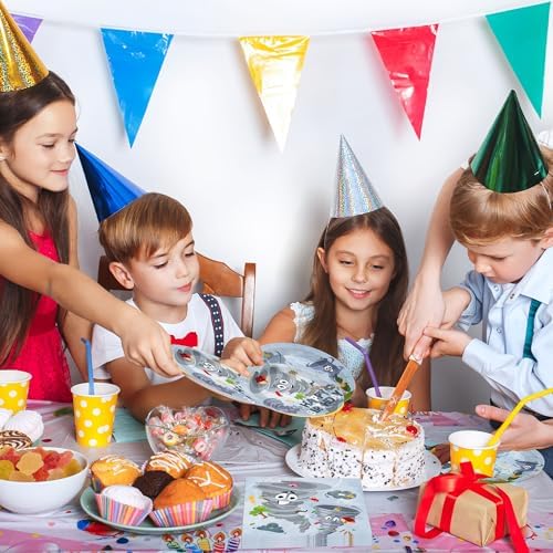 96 Pcs Tornado Themed Birthday Party Tableware Set for 24 Guests