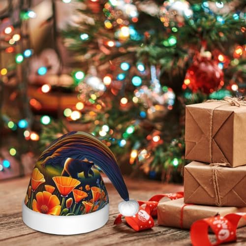 Augenstern Christmas Hat With Bear And California Poppies Symbols