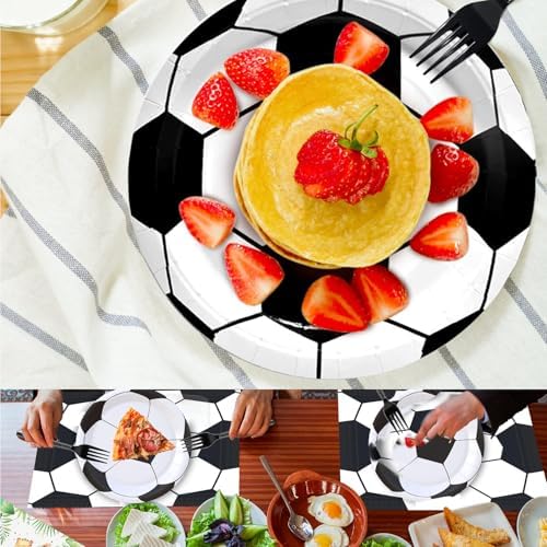 96 Pcs Soccer Themed Party Tableware Set