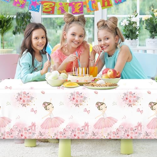 Pink Ballerina Tablecloths 3 pcs Birthday Decor