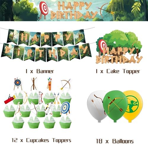Archery Party Decorations with Balloons and Banners