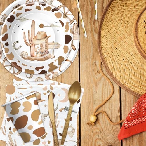 Western Cowboy Birthday Tableware Set for 24 Guests