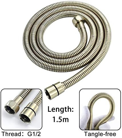 Brass Handheld Shower Head with Silicone Nozzle and Rotatable Hose