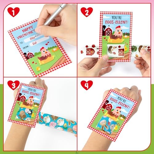 Haooryx Valentines Day Farm Animal Party Favors 28 Pack