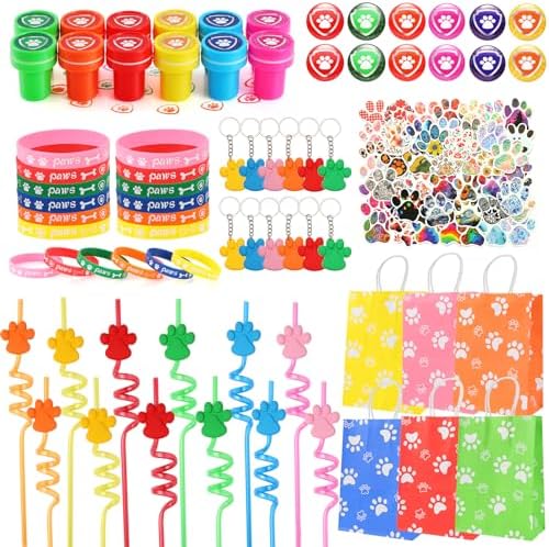 LiYiQ 122 Pcs Dog Paw Party Favors Pack