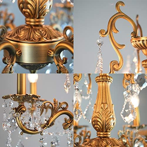 Crystal Chandeliers 6 Light Dimmable Ceiling Light
