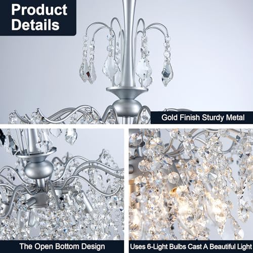 Modern Crystal Chandelier with Chrome Finish