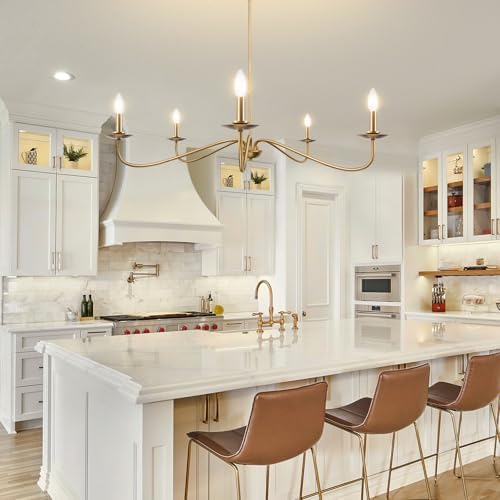 Modern Gold Chandelier 5 Light Adjustable Height