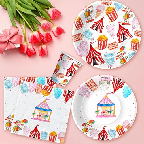 HIPVVILD Circus Party Plate Set for 24 Guests