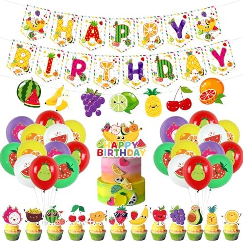 Fruit Party Decorations with Balloons and Banners