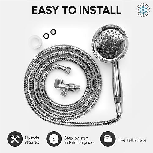 ShowerMaxx Luxury Spa Chrome Handheld Shower Head with 6 Settings