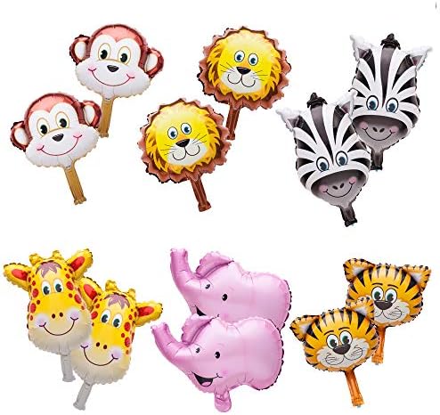SUN-E Mini Animals Balloons Jungle Safari Set 12PCS