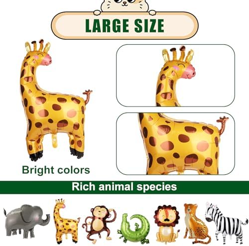 10pcs Jungle Animal Balloons for Birthday Party Decor