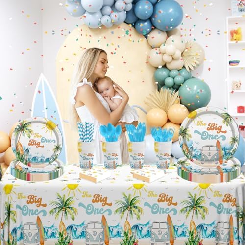 MEHOFOND 193Pcs Surf 1st Birthday Decorations Set