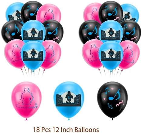 DJ Birthday Decorations with Balloons and Banners