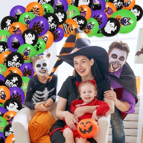 50Pcs Halloween Balloons Decorations 12 Inch Party Set