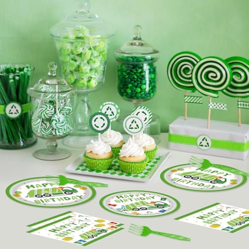 96 Pcs Garbage Truck Themed Paper Plates Party Supplies