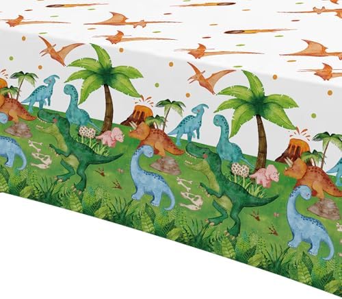 Dinosaur Birthday Party Tablecloth - 3 Pack 54x108 Inches