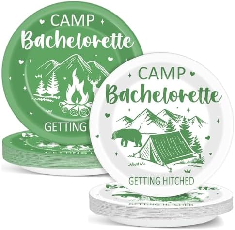 50PCS Camp Bachelorette Party Plates for Wedding Decorations