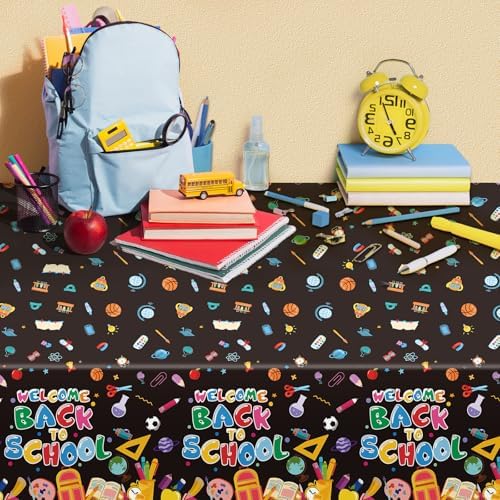 3 PCS Back to School Tablecloth 108x54 inches